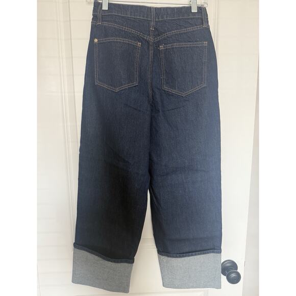 Kate Spade New York x Target High Rise Straight Leg Wide Cuff Denim Jeans Sz 0 - Picture 3 of 7